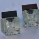 Wooden writing set including two glass inkwells, circa 1950