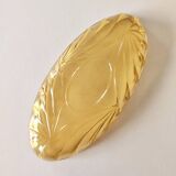 Oval-shaped amber molded glass bowl or dish (1960s)
