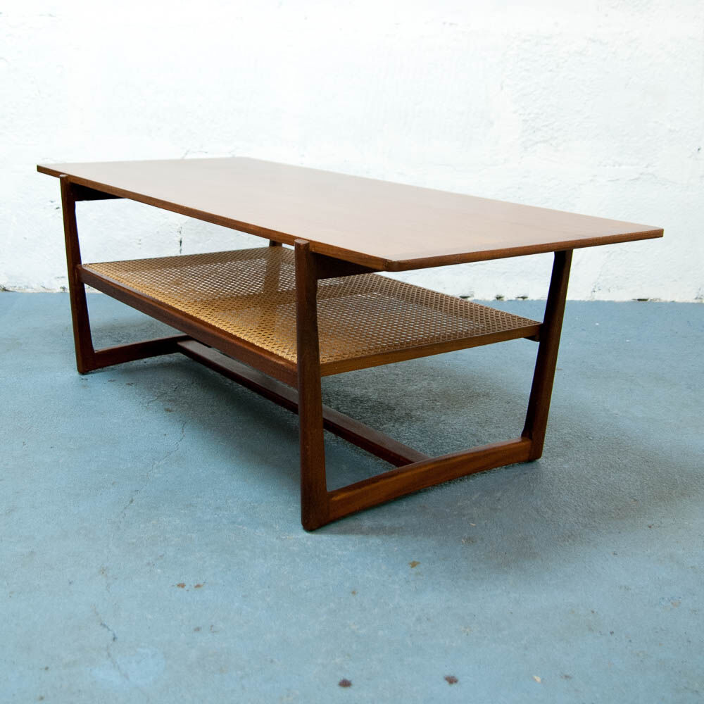 Coffee table teck & caning