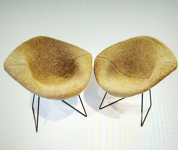 Paire de fauteuils Diamond par Harry Bertoia 1960's