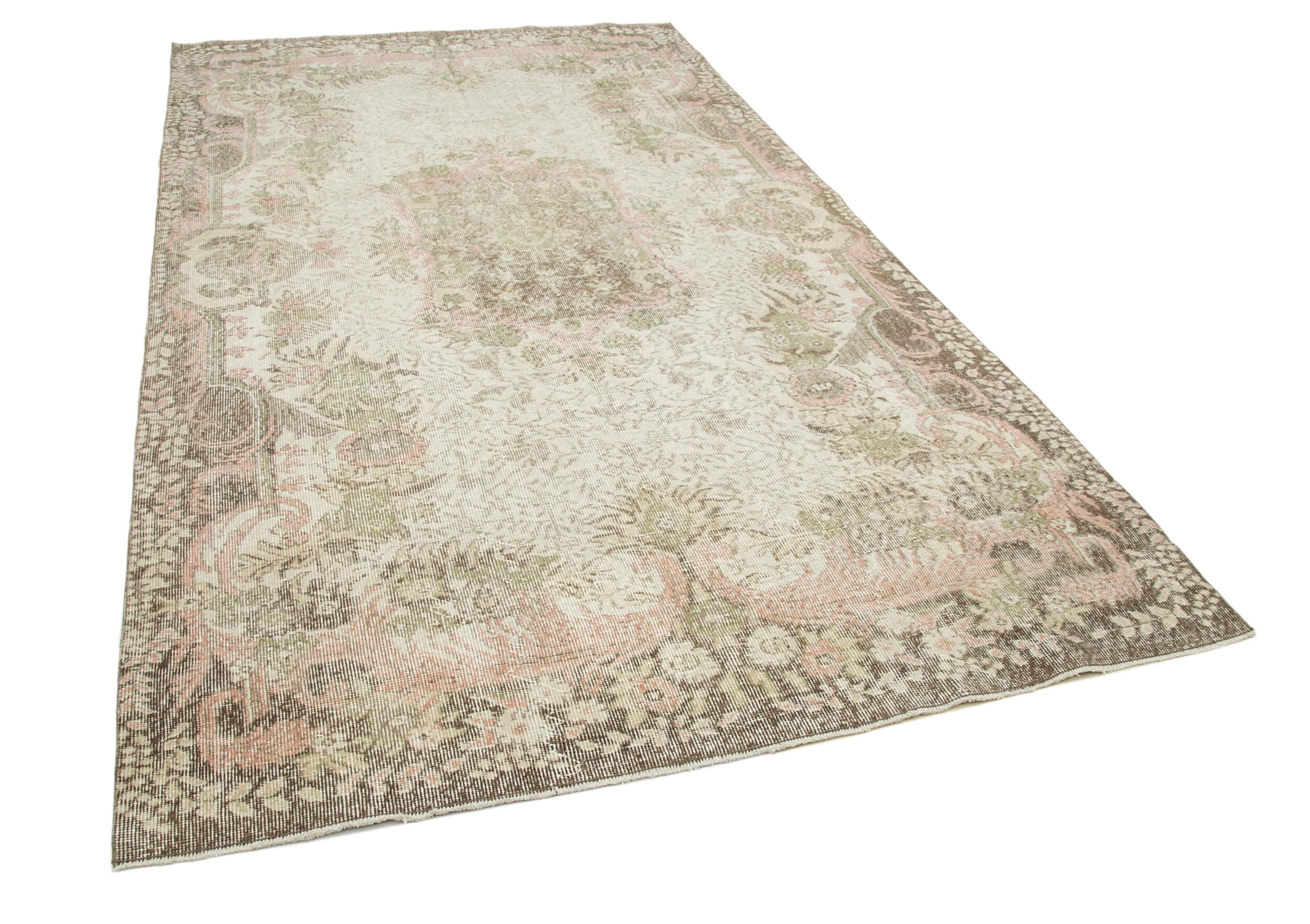 Hand-Knotted Antique Turkish Beige Rug 182 cm x 330 cm - 25013