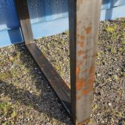 Industrial table 200 x 100 cm with wooden top + metal base