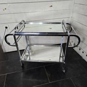 Art Deco trolley on wheels in chromed metal, 1930s