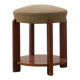 Art Deco stool in wood with original fabric, France ca. 1920