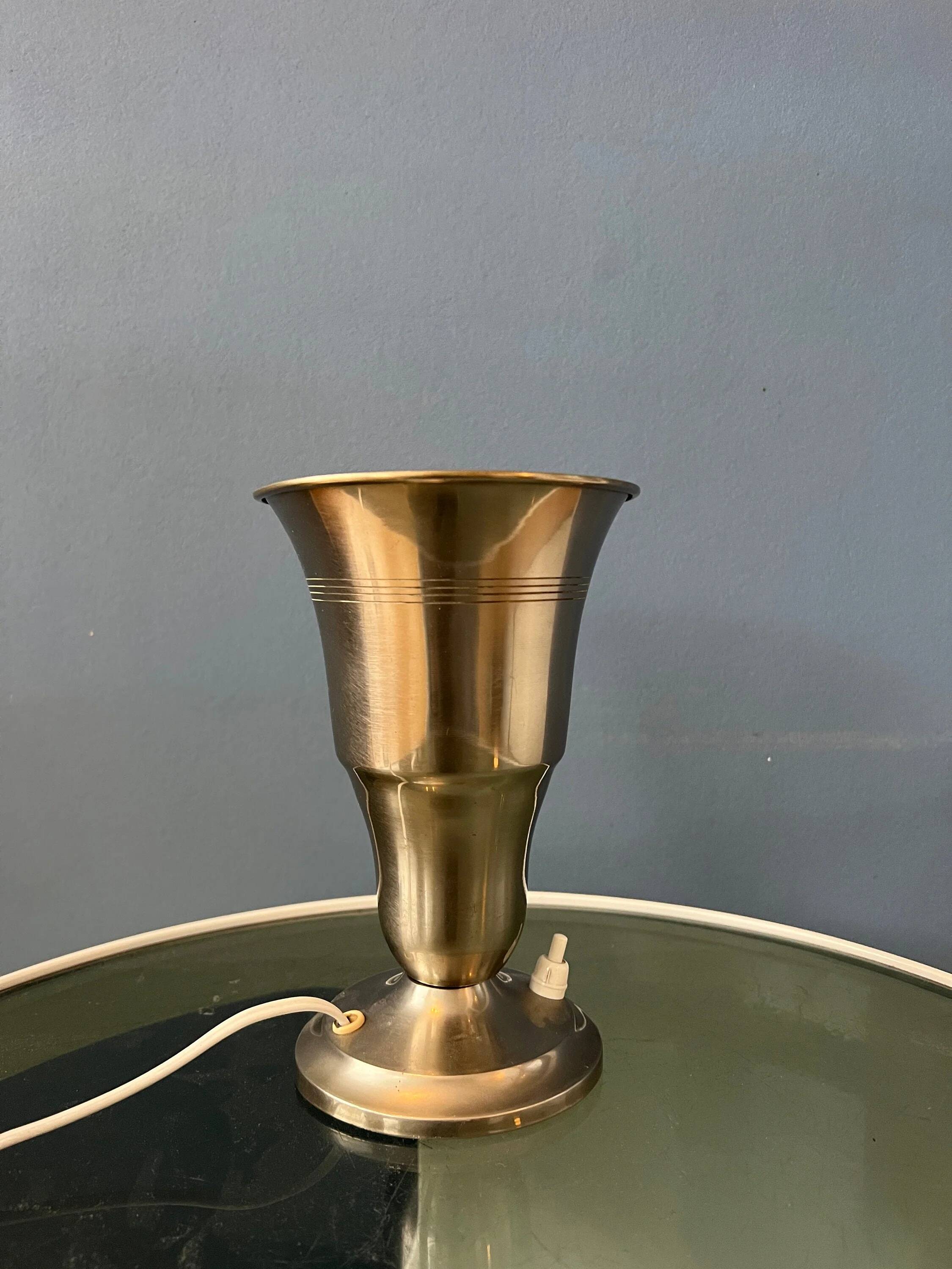 Table uplighter lamp "Cup" in metal, silver colour