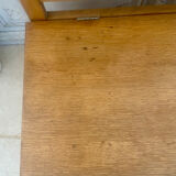 Wooden and rattan toy chest bench