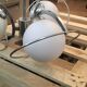 Space age hanging lamp 70s metal and glass