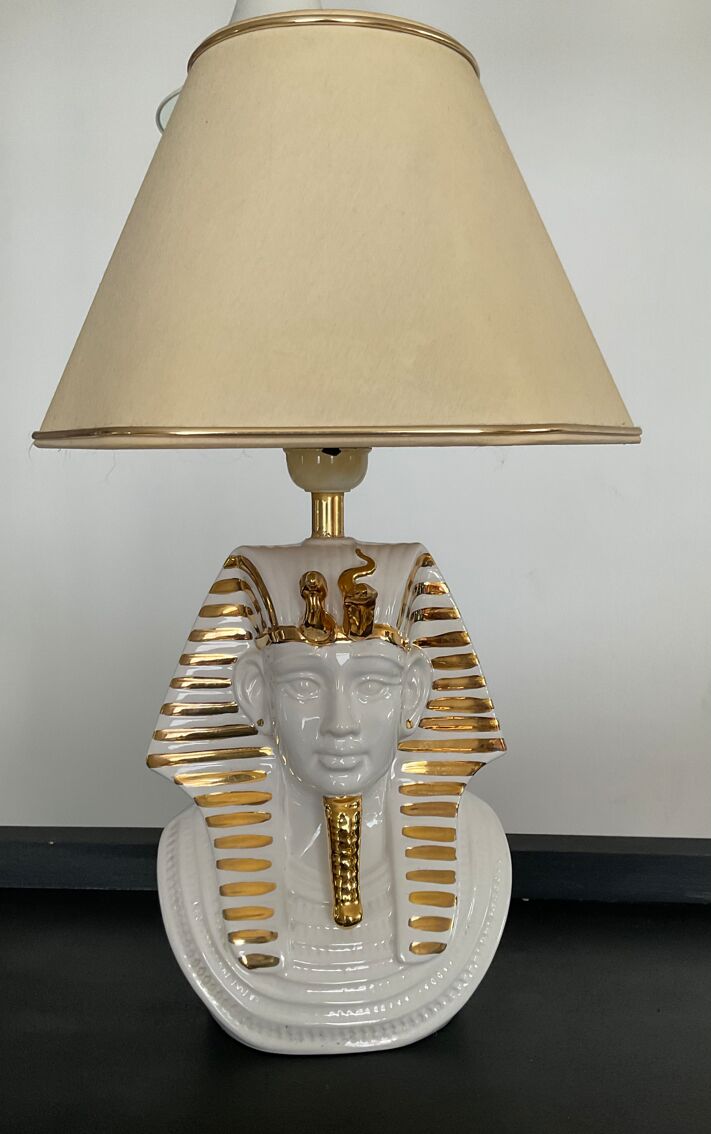 Pharaoh lamp of the 70s in enamelled ceramic | Selency
