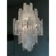 Transparent diamond strips “listelli” murano glass chandelier