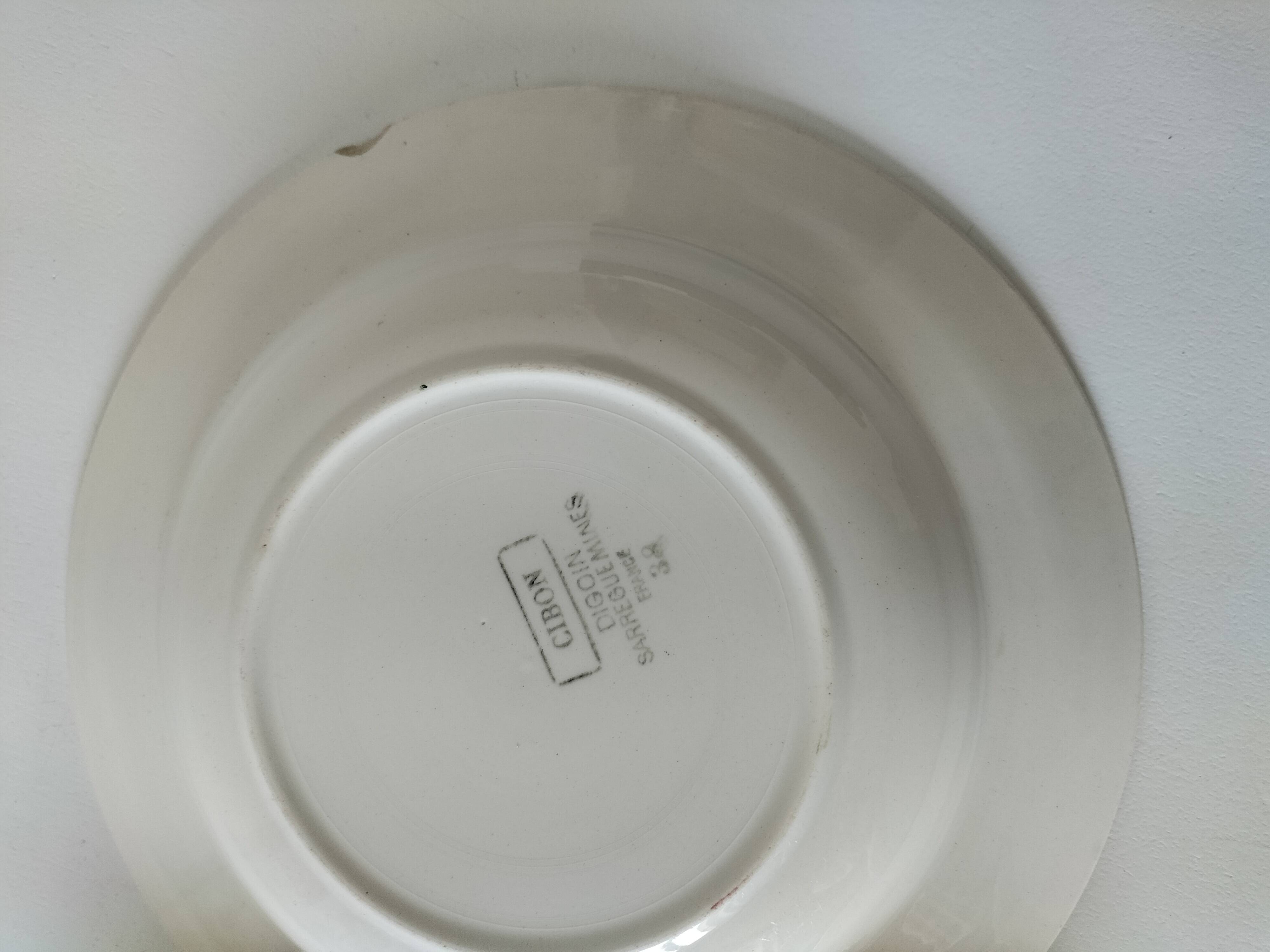 Set of deep plates Digoin Sarreguemines model Cibon