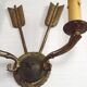 French Vintage Bronze Empire Arrow & Quiver Criss Cross Double Wall Sconces