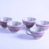Set of 5 cups or bowls of vintage Brittany cider