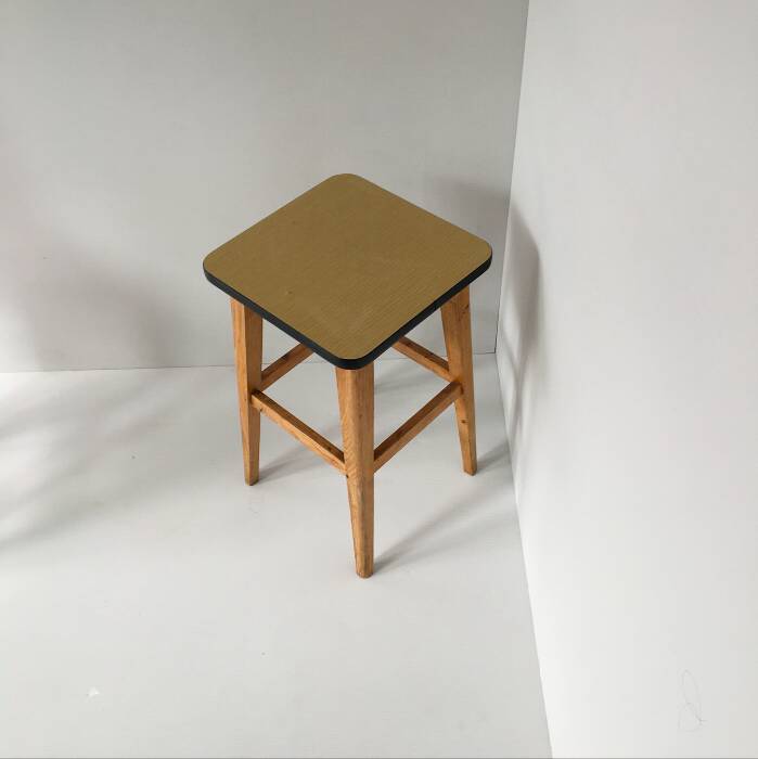 Vintage wood and formica stool