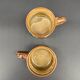 Paire de mugs en grès émaillé — décor abstrait années 70