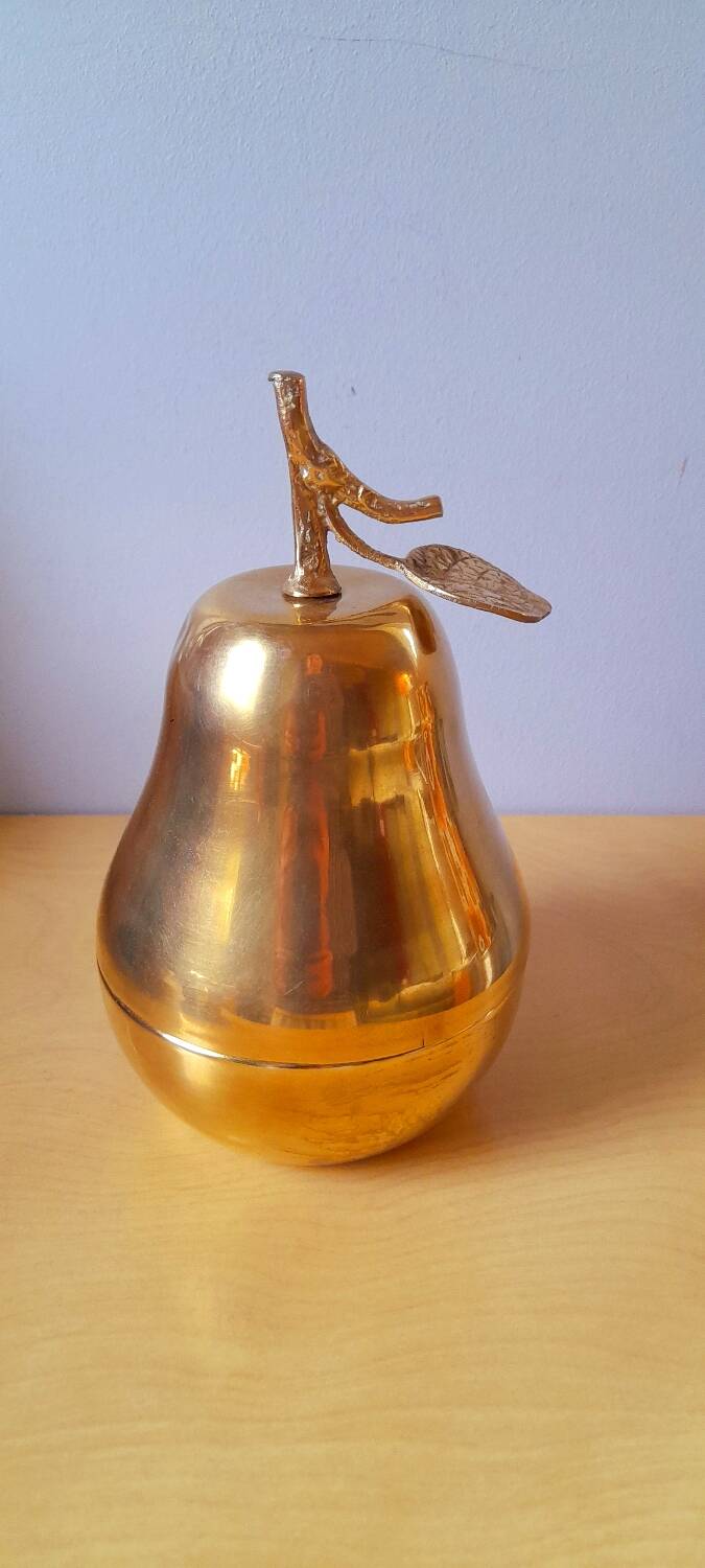 Apple and pear brass boxes from the 70s