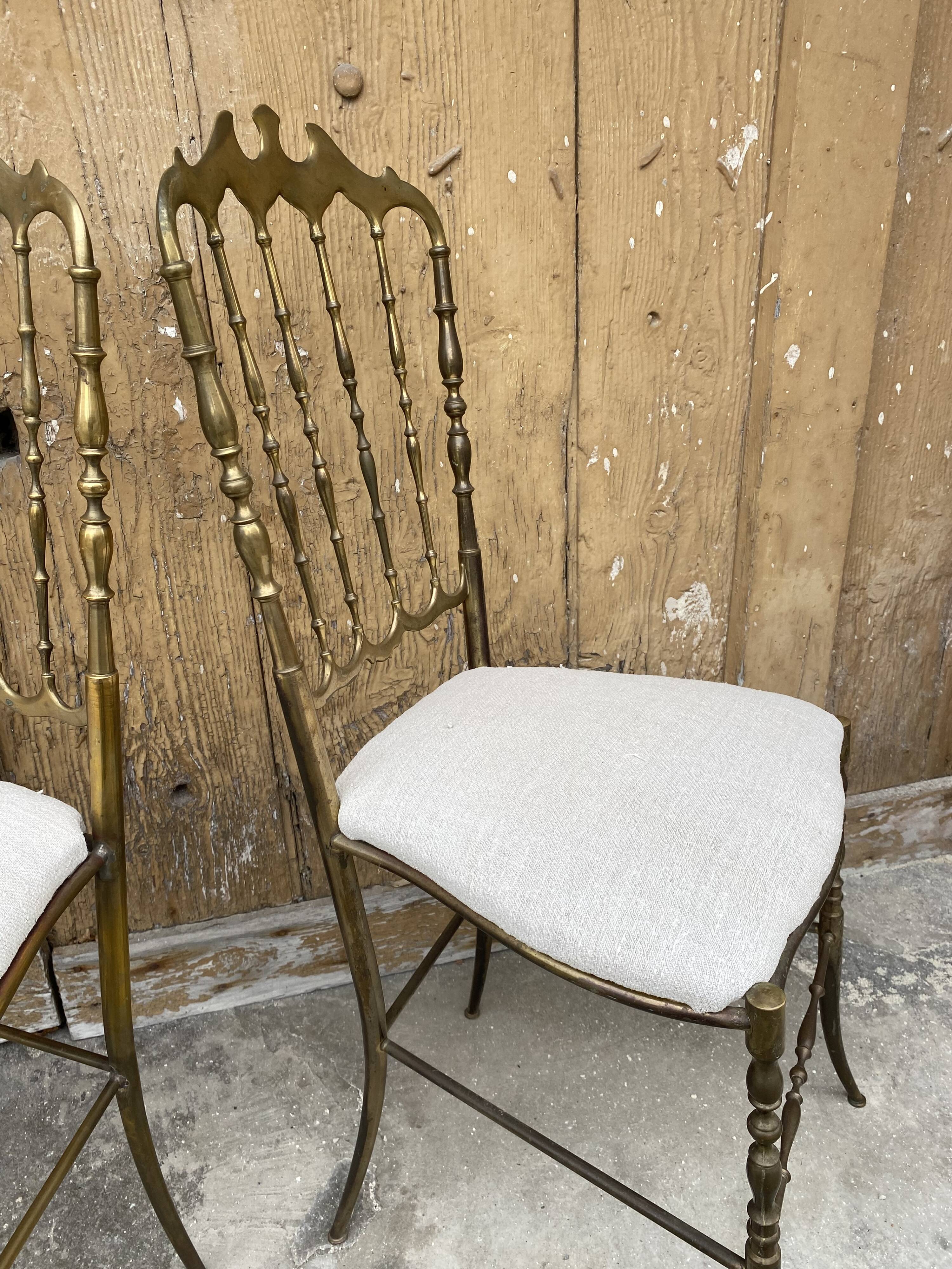 Designer brass chairs