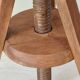 Adjustable vintage workshop stool made of solid wood