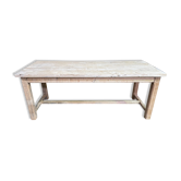 Solid oak farmhouse table with bleached aero erased interscrib