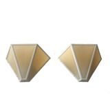 Pair of Metalarte wall lights in white metal and parchment