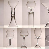 9 crystalline reversible glasses blown "Happy People" by Karim Rashid, edit. Gaia and Gino
