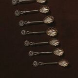 Set of six Portuguese sterling silver teaspoons with r decoration