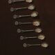 Set of six Portuguese sterling silver teaspoons with r decoration