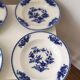 Set of 7 soup plates, Grand Bouquet Boch-Frères Keramis, 19th century
