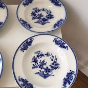 Set of 7 soup plates, Grand Bouquet Boch-Frères Keramis, 19th century