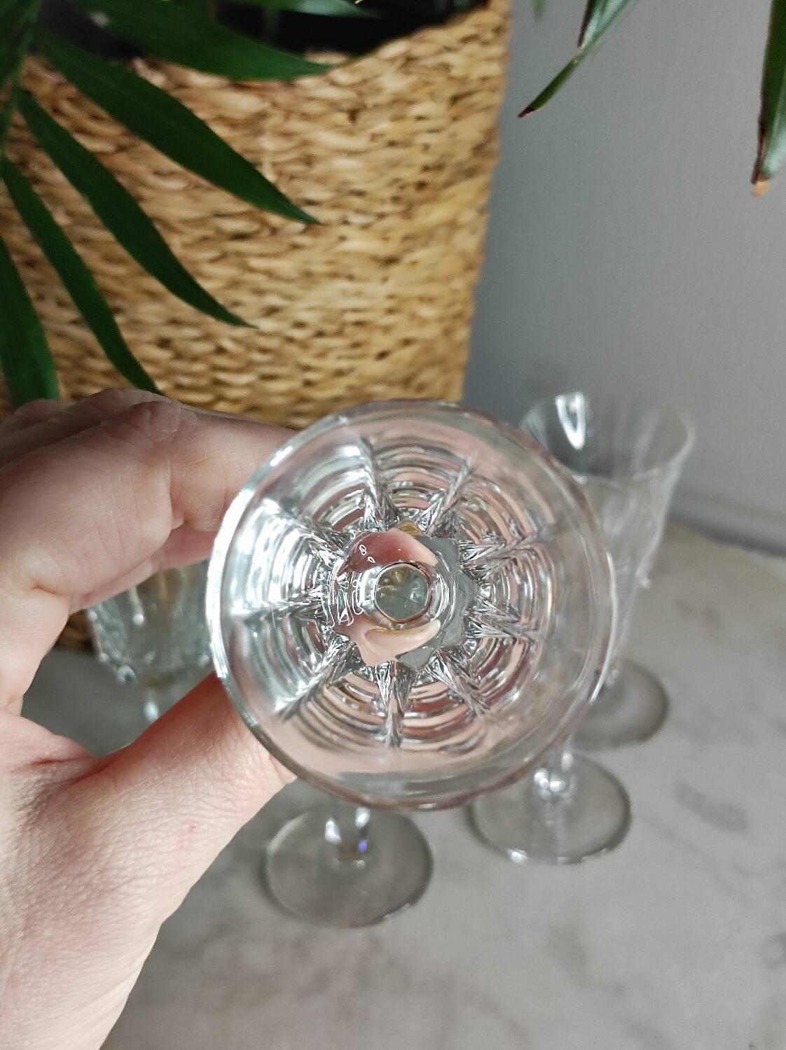 Stemmed liqueur glasses