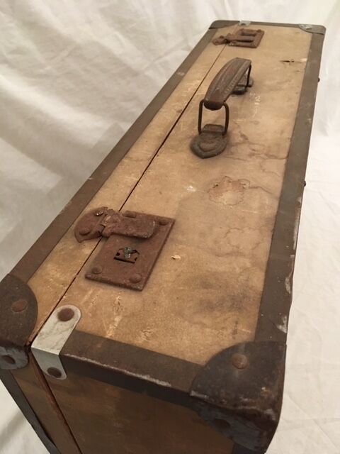 Old wood and cardboard suitcase