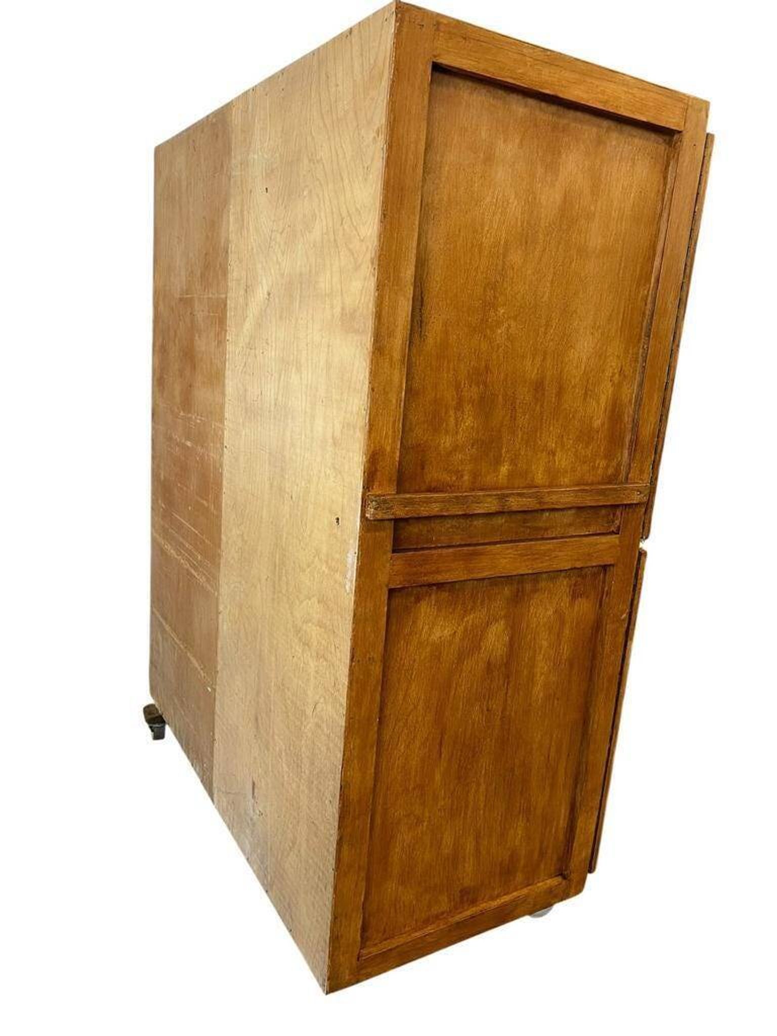 Vintage wooden baker's cupboard / large industrial cupboard