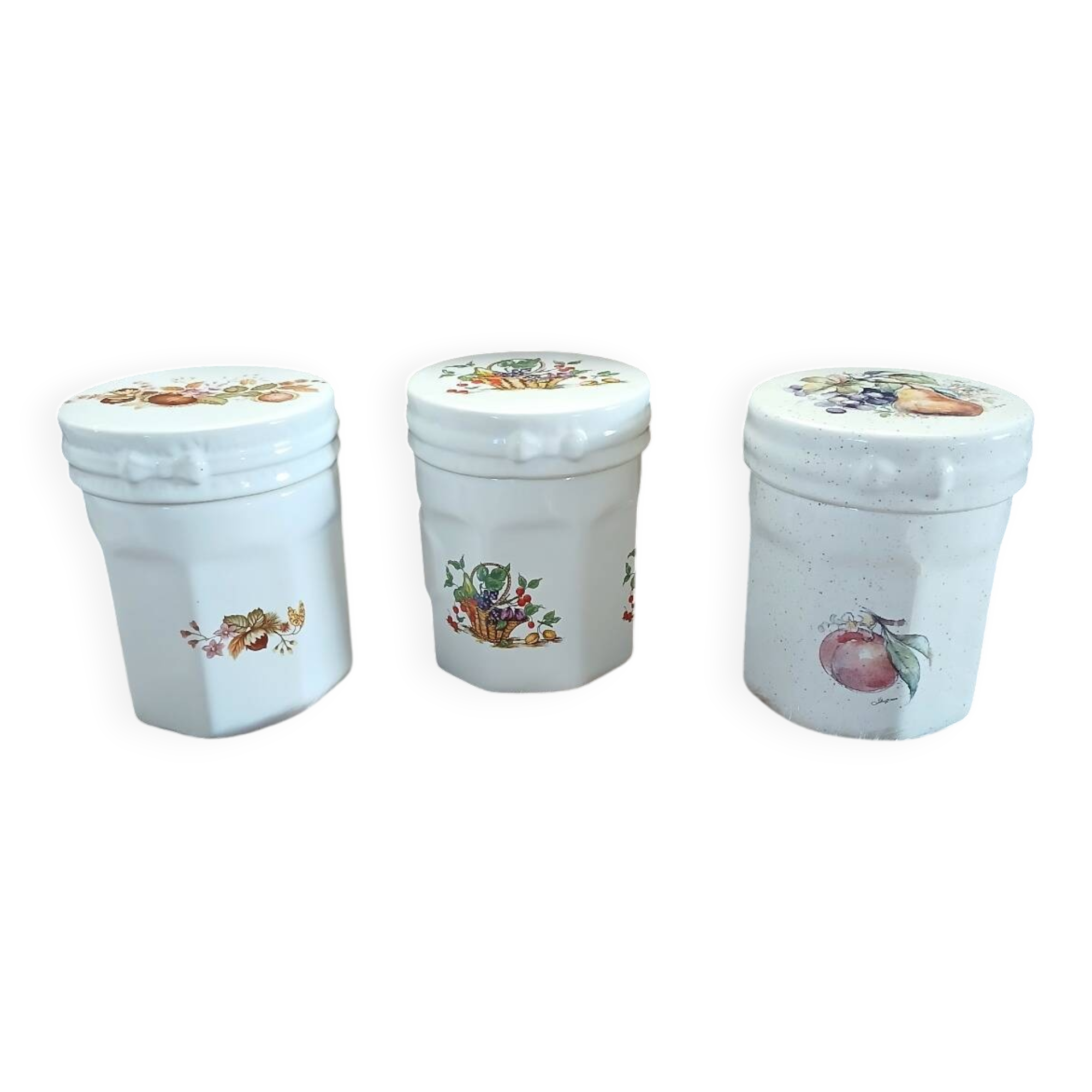 3 antique sweet jars