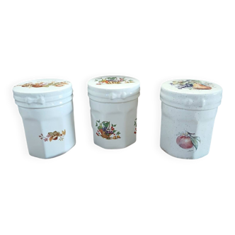 3 antique sweet jars