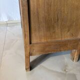 Antique display case in blond wood – small-paned windows with key