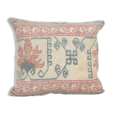 22" x 24" Vintage Oushak Pillow Cover with Soft Muted Colors, Organic Wool Tribal Ethnic Cushion