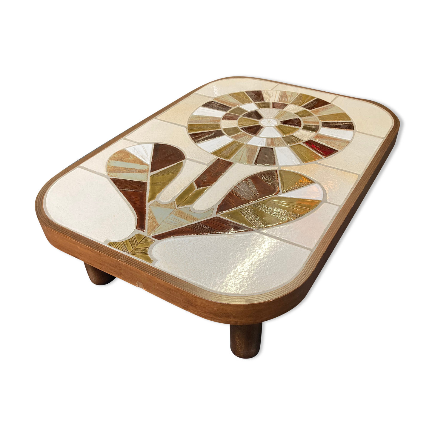 Ceramic coffee table Roger Capron shogun flower