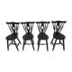 Series of 4 black Alsatian chairs heart pattern