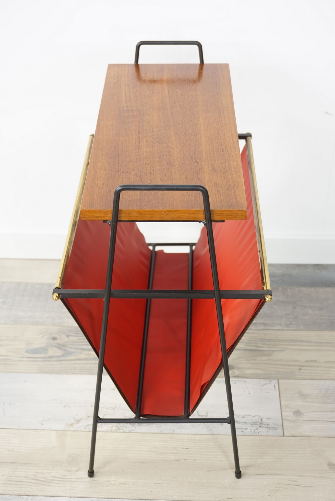 Sofa tip in teak, copper and metal 50s
