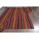 1970s Vintage Turkish Handmade Wool Cotton Red Kilim Rug 219x285