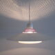 Dansk design white/purple 1980s pendant lamp by Danish Jeka Metaltryk