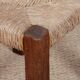 Set of 4 straw-seated wooden chairs, 1950.