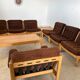 Old modular living room 7 armchairs and vintage Scandinavian design coffee table from the 60s