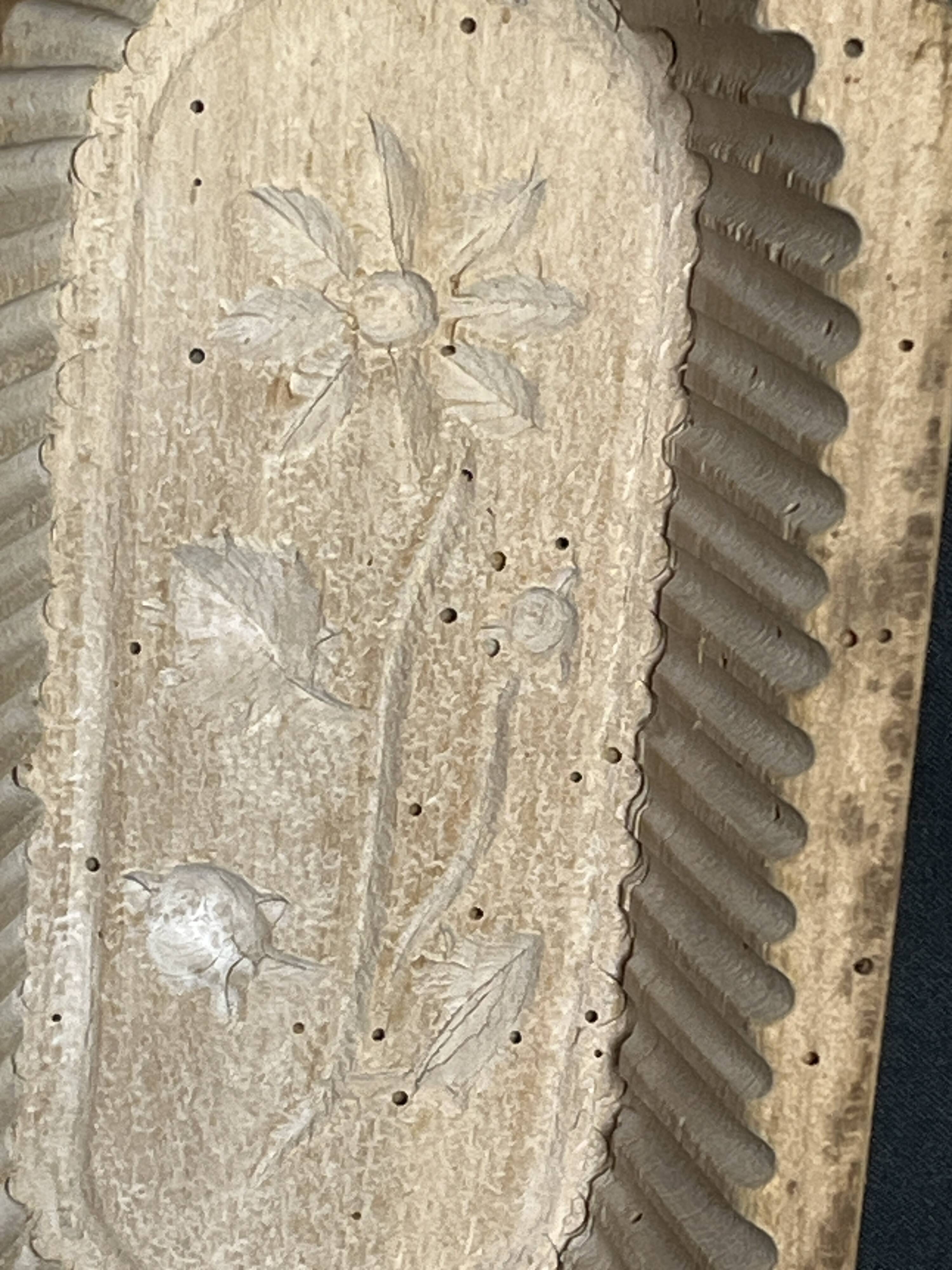 Old 19th century fluted wooden butter mold