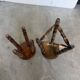 Pair of antique stools with turned legs.