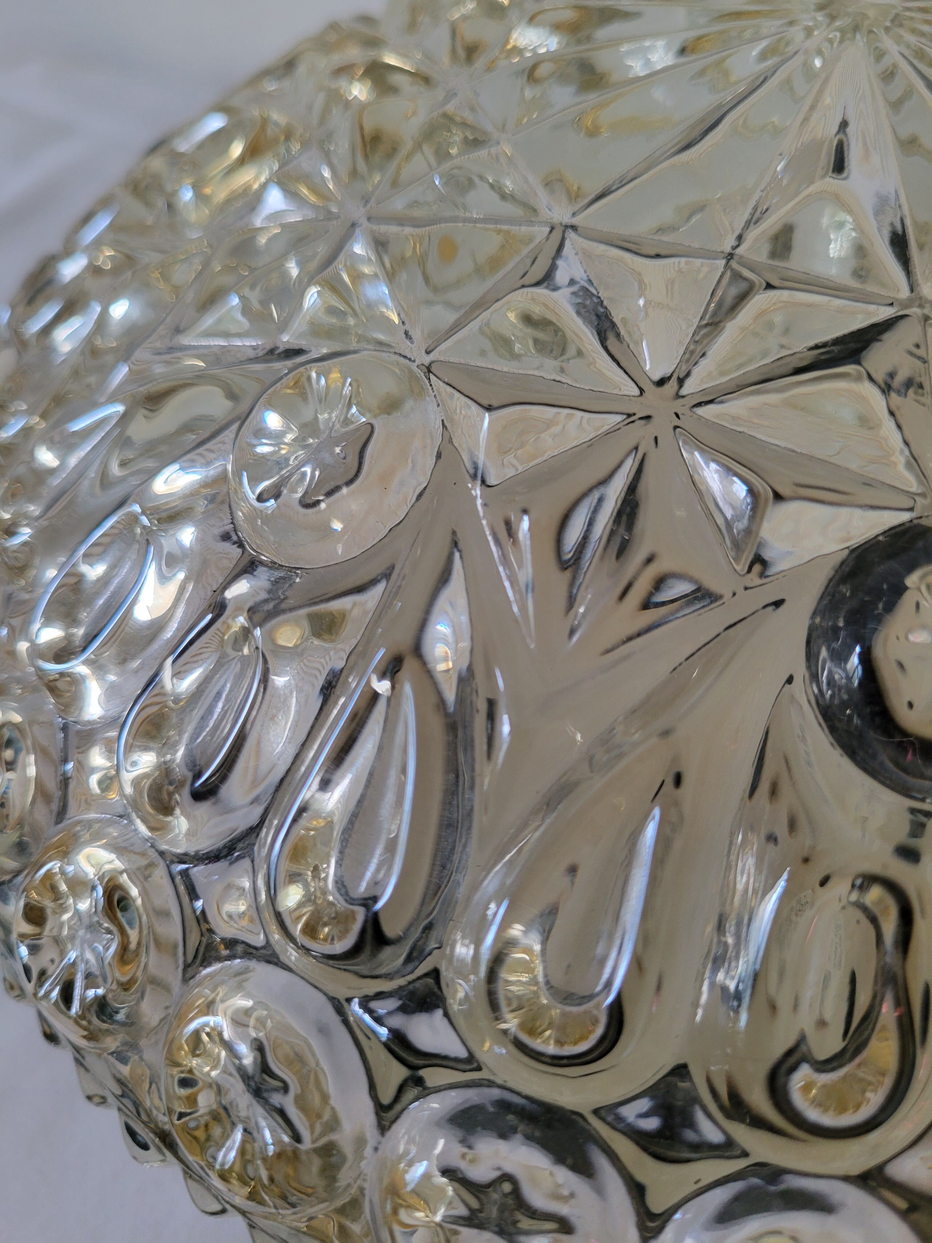 Molded glass ceiling lamp