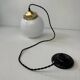 Old round pendant light 18 cm in vintage opaline