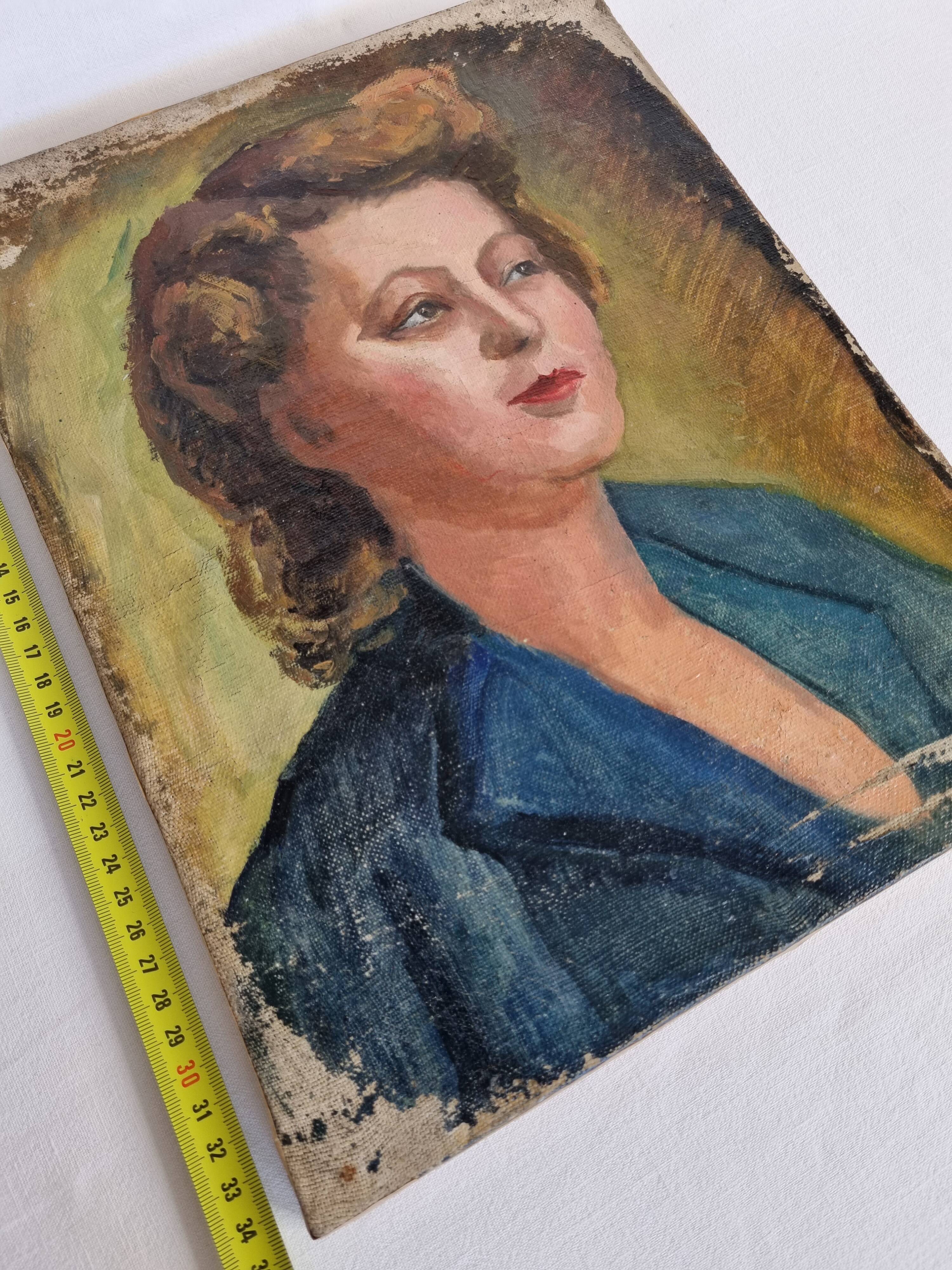 Portrait d'une jeune femme, étude d'artiste, années 50