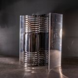 Pair of 'Spiral / Spring' wall lights in chromed steel, Space Age ca 1970