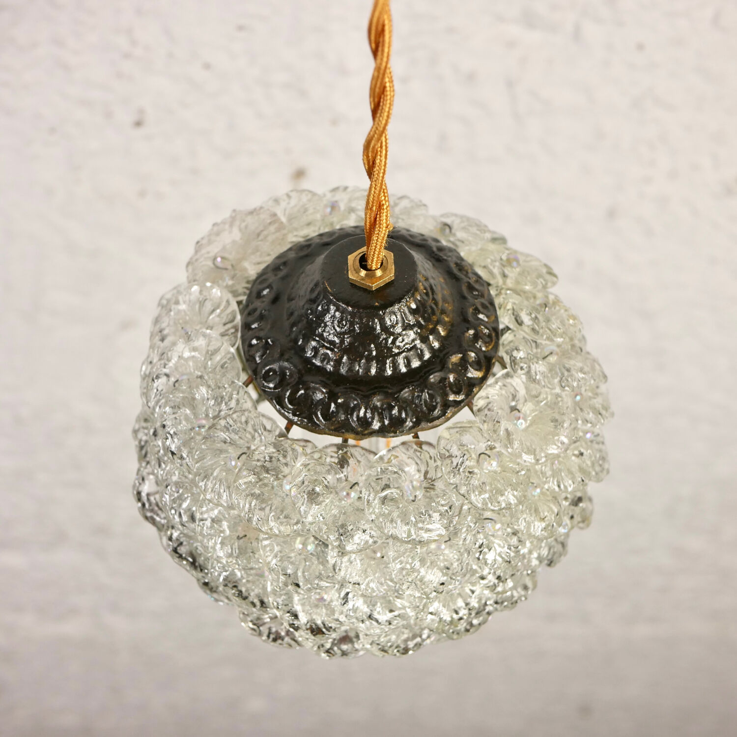 Pair of pearl glass pendant lamps