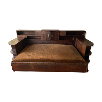 Daybed Art deco in palm wood 1930